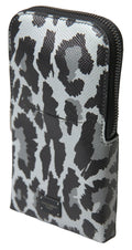 Grauer Leopard Leder Männer Geldbörse Crossbody Sling Telefon Tasche