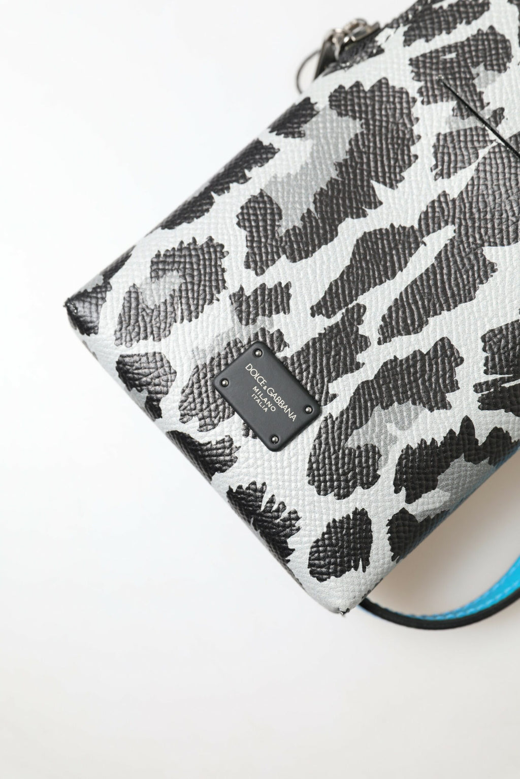 Grauer Leopard Leder Männer Geldbörse Crossbody Sling Telefon Tasche