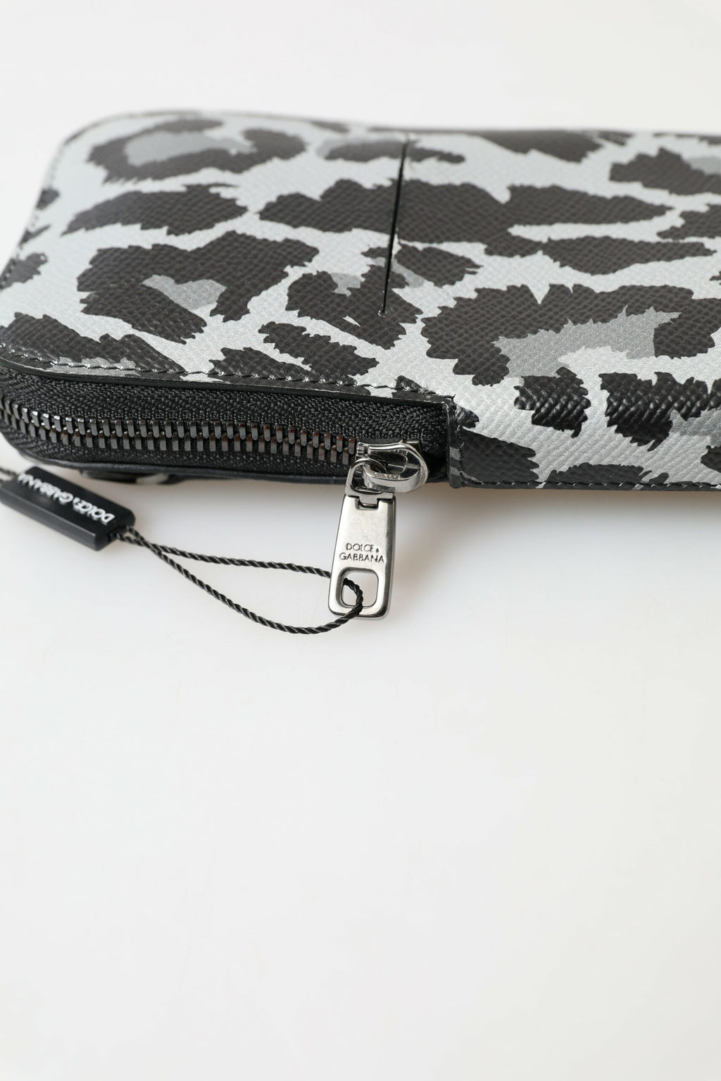Grauer Leopard Leder Männer Geldbörse Crossbody Sling Telefon Tasche