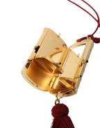 Rosa Exotisches Leder Mini-Spiegel Quaste Makeup Tasche