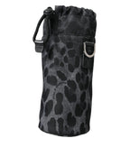 Schwarzer Leopard Runde schlanke Tote Flaschenhaltertasche