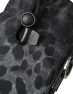 Schwarzer Leopard Runde schlanke Tote Flaschenhaltertasche