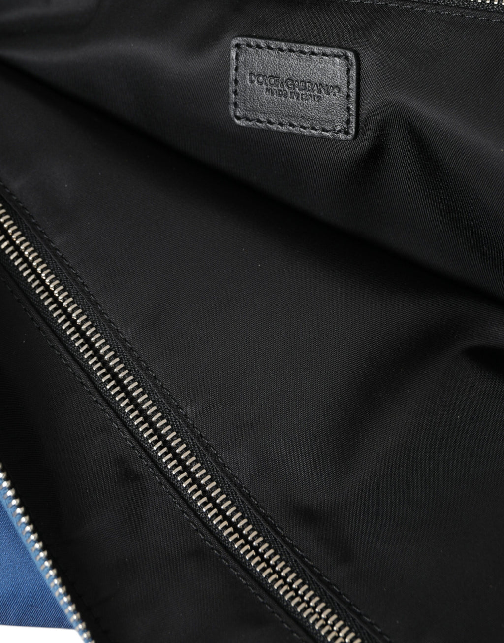 Blaue DG Milano Print Nylon Pouch Clutch Herren Tasche