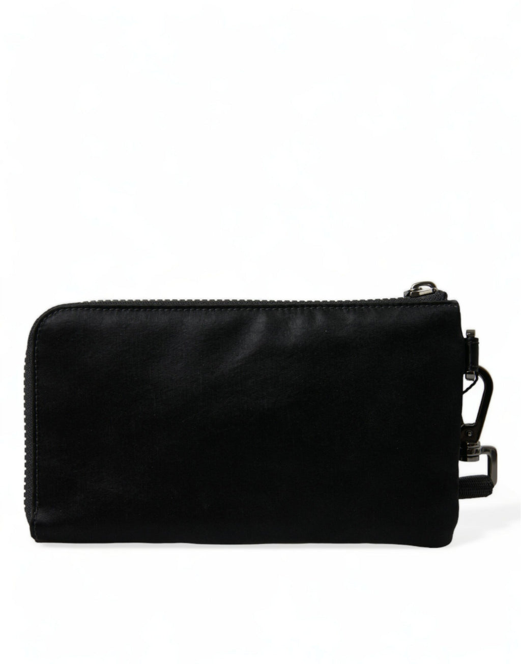 Schwarzes Nylon Logo Plaque Schlüsselanhänger Tasche Clutch