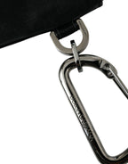 Schwarzes Nylon Logo Plaque Schlüsselanhänger Beutel Clutch Taschen