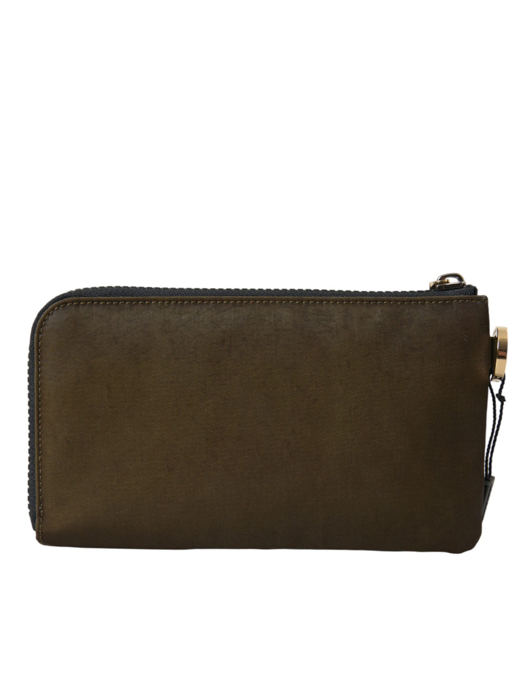 Dunkelgrünes Nylon Logo Multifunktionsset 2er Set Taschen