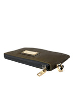 Dunkelgrünes Nylon Logo Multifunktionsset 2er Set Taschen