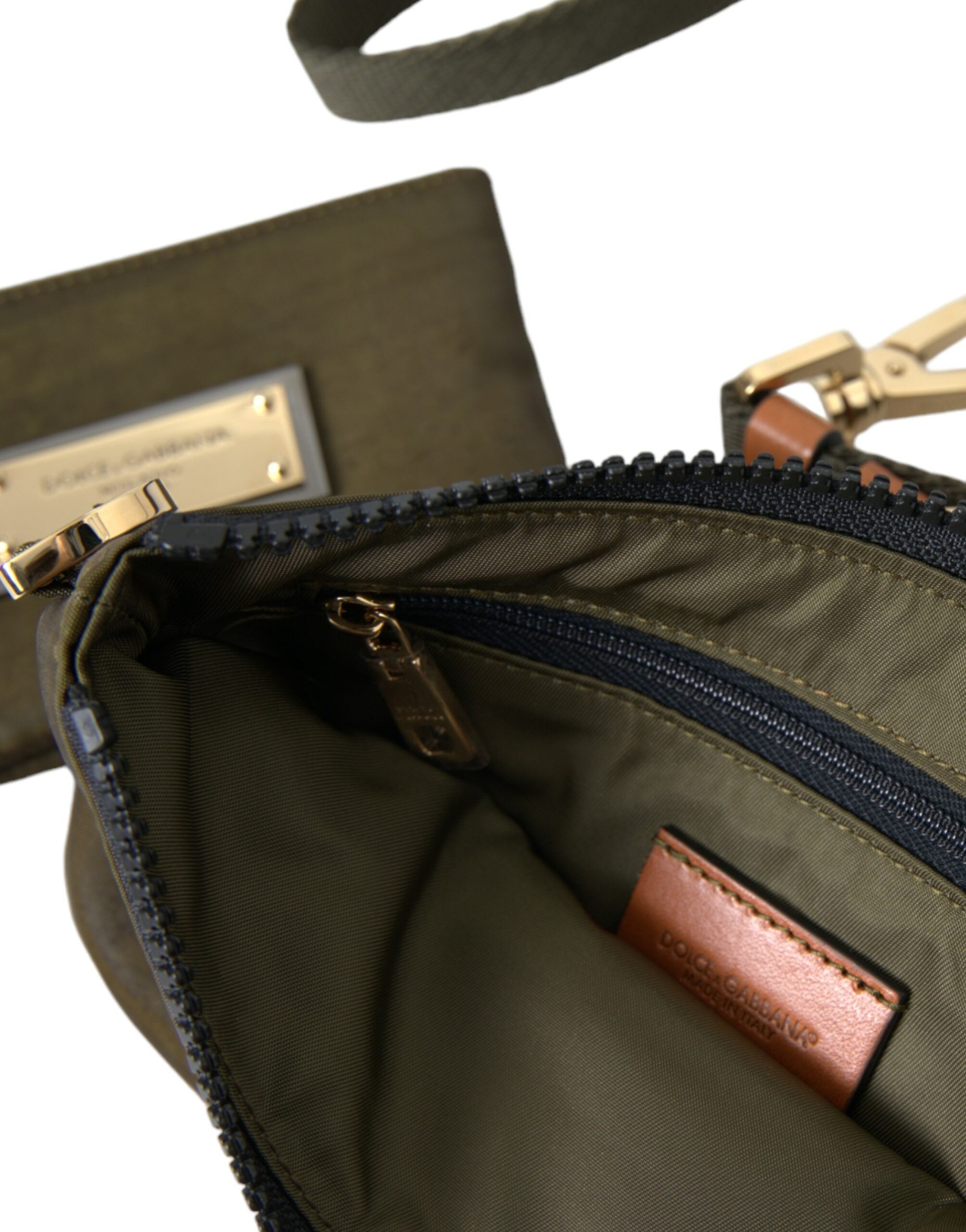 Dunkelgrünes Nylon Logo Multifunktionsset 2er Set Taschen