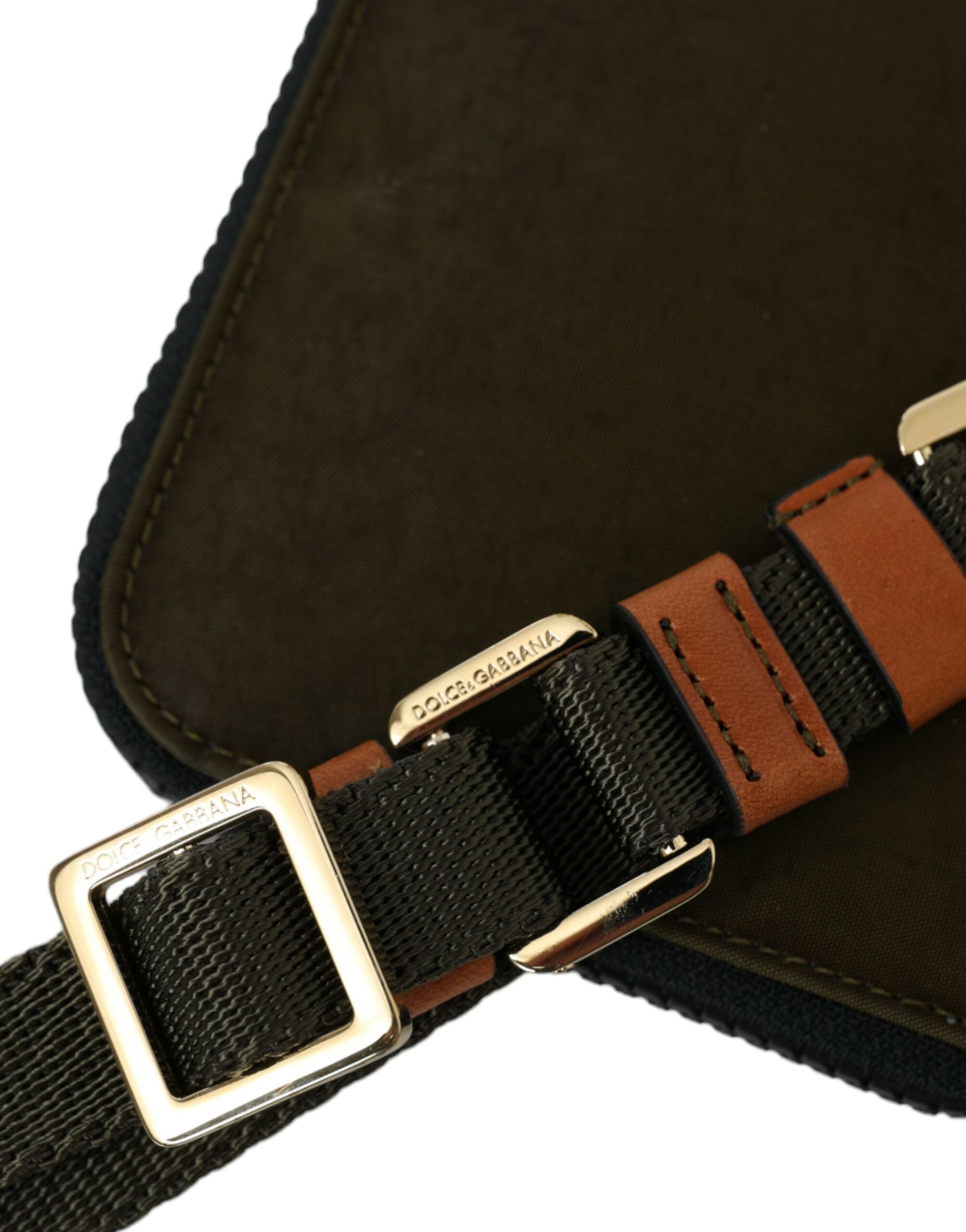 Dunkelgrünes Nylon Logo Multifunktionsset 2er Set Taschen