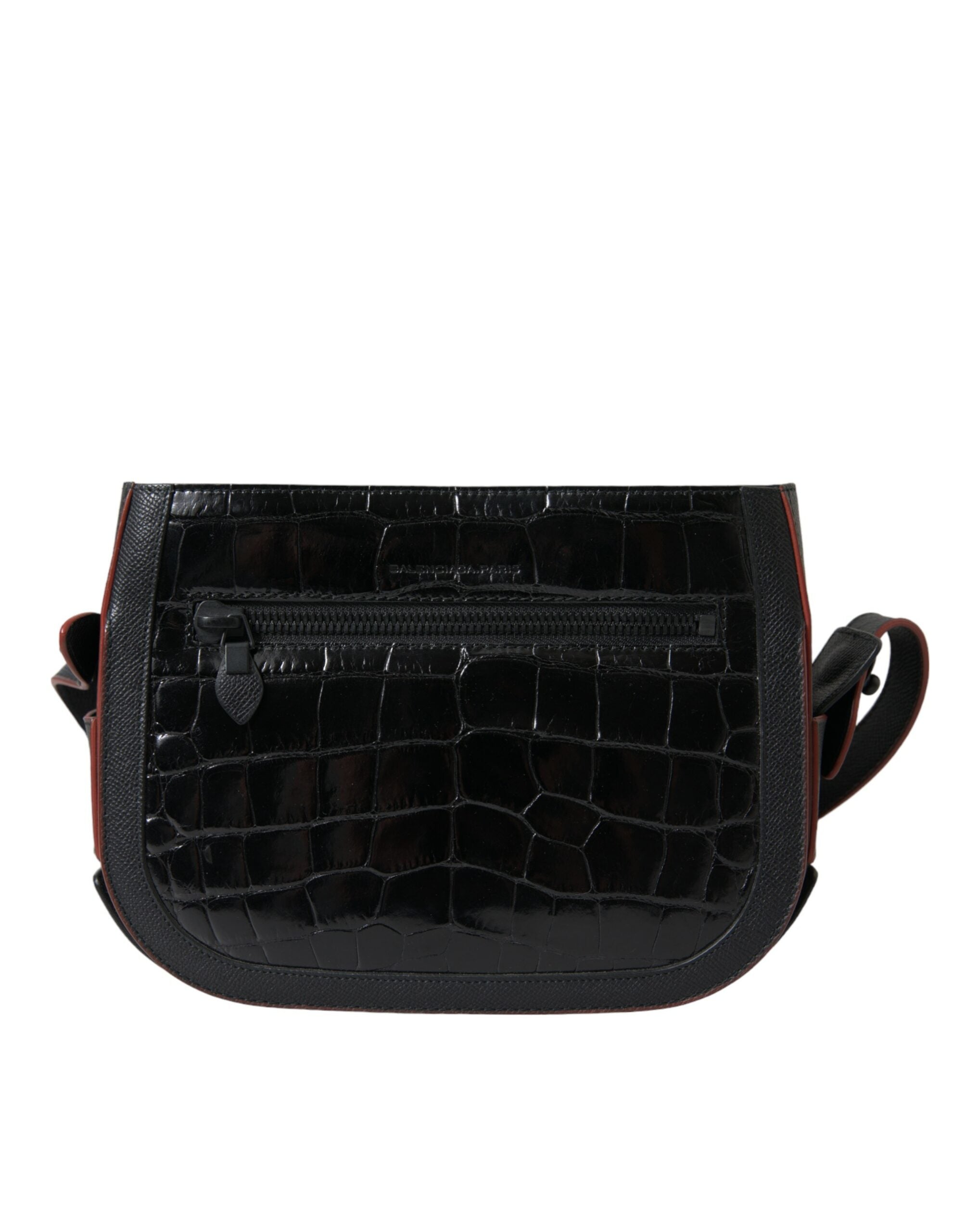 Schwarze Exotenleder Schulter Crossbody Kameratasche