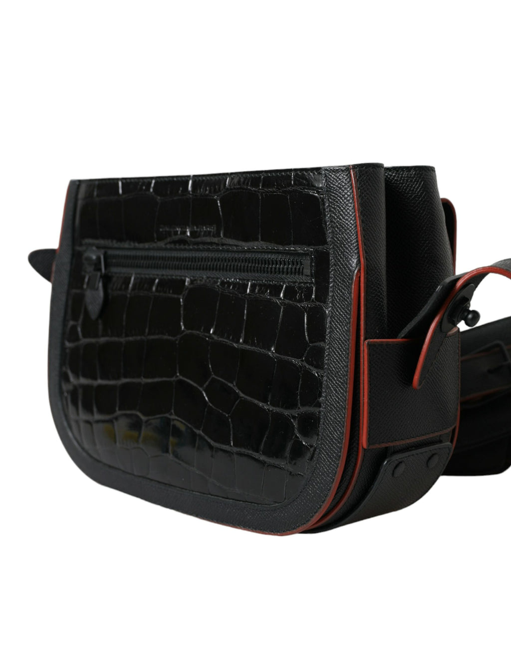 Schwarze Exotenleder Schulter Crossbody Kameratasche