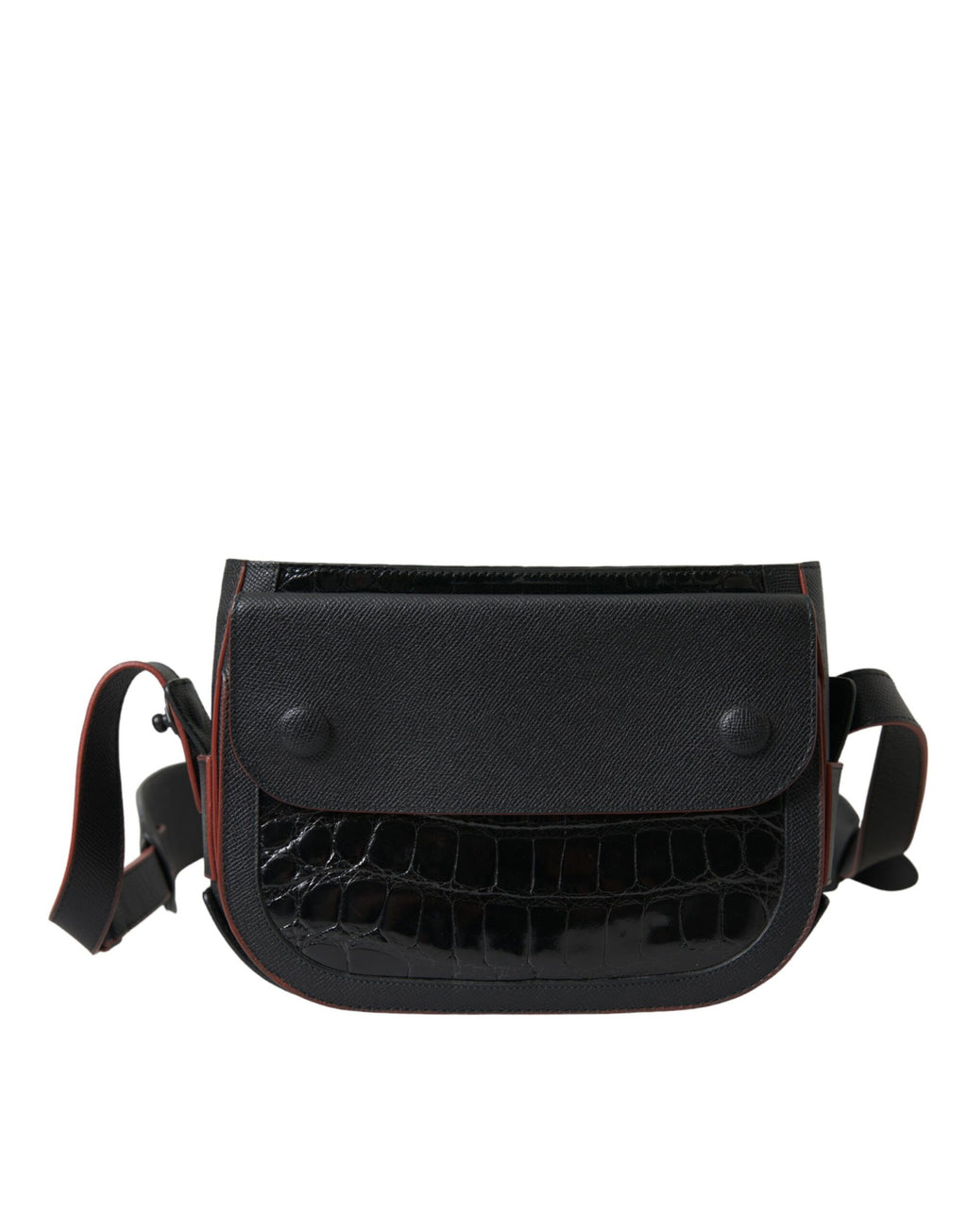 Schwarze Exotenleder Schulter Crossbody Kameratasche