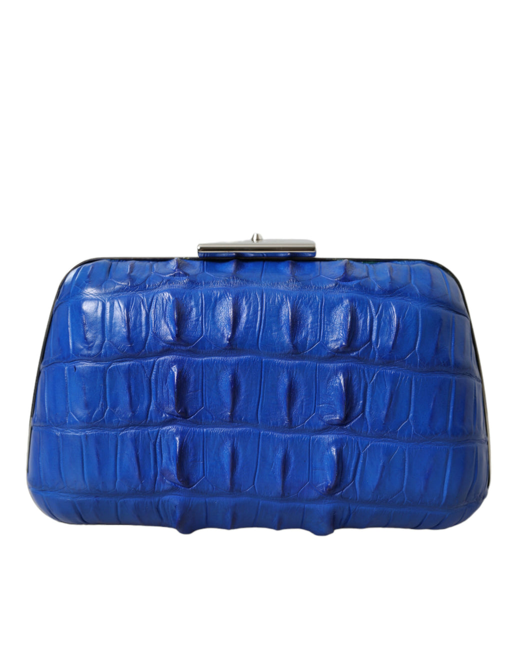 Blaue exotische Haut Leder Schulter Crossbody Box Clutch Tasche