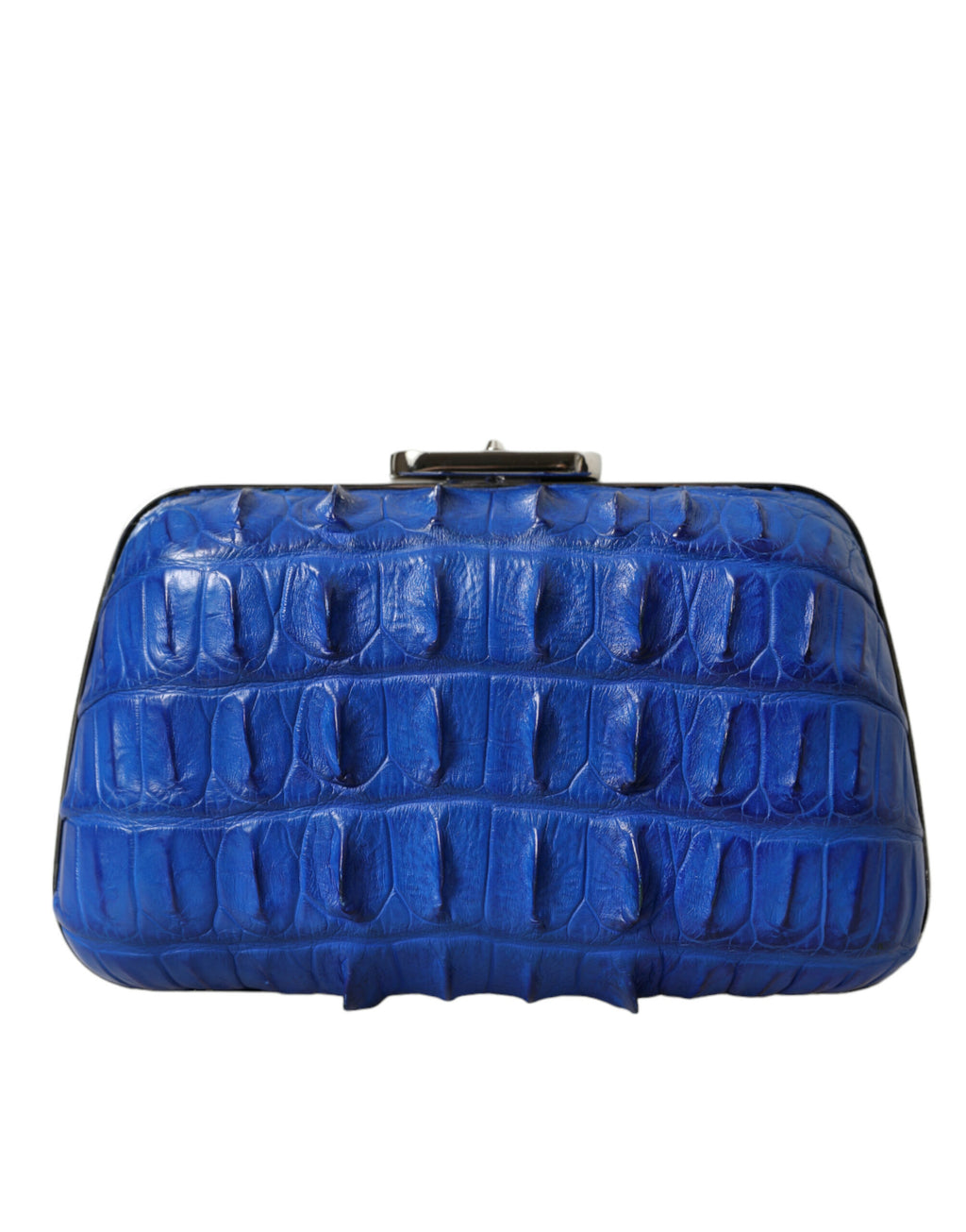 Blaue exotische Haut Leder Schulter Crossbody Box Clutch Tasche