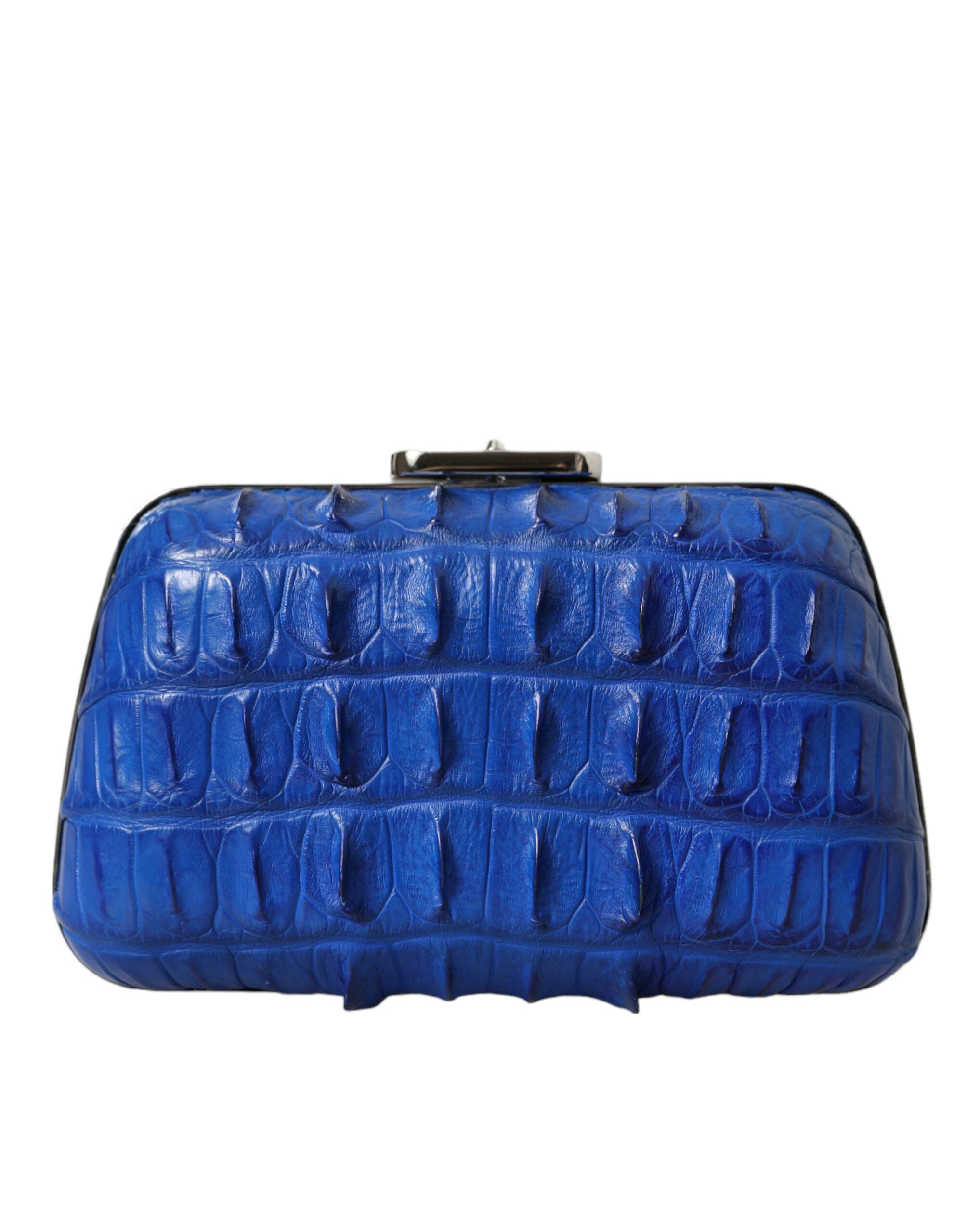 Blaue exotische Haut Leder Schulter Crossbody Box Clutch Tasche