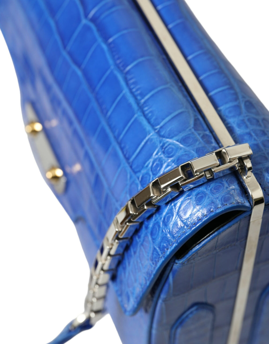 Blaue Exotenleder Neo Classic Kleine Umhängetasche