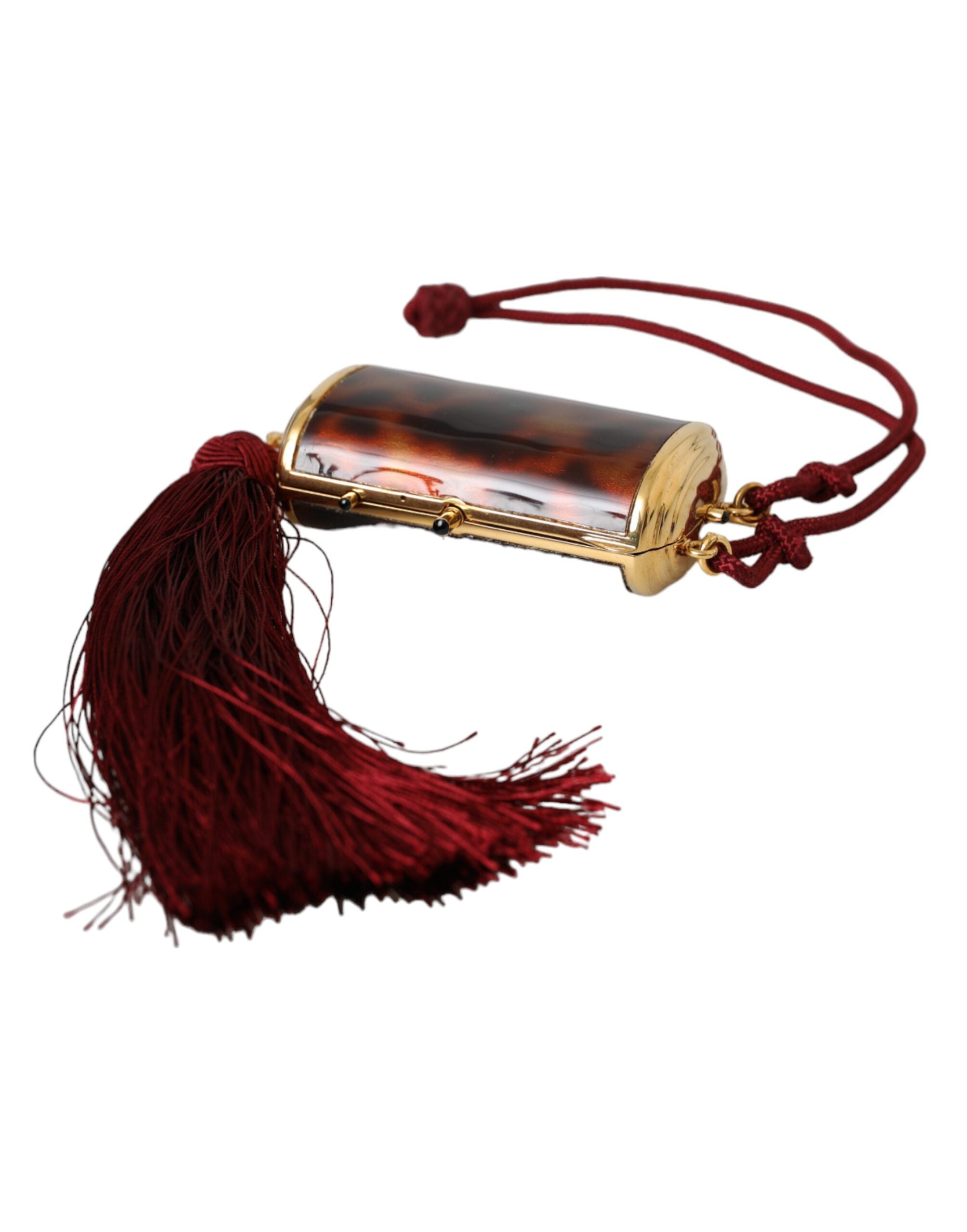 Brauner Leopard Mini-Spiegel Quaste Make-up-Halter Tasche