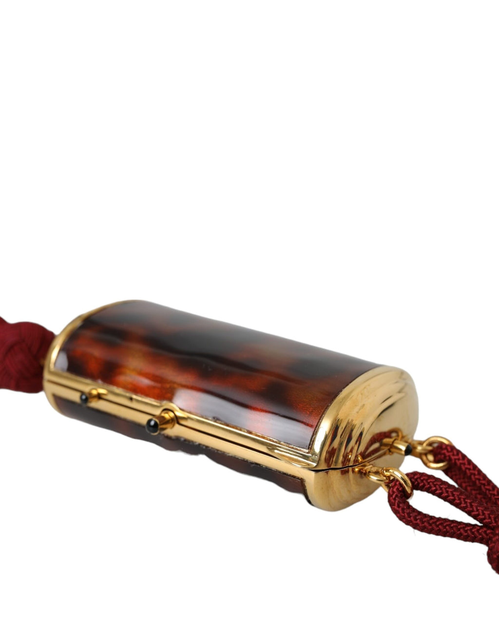 Brauner Leopard Mini-Spiegel Quaste Make-up-Halter Tasche