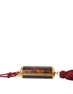 Brauner Leopard Mini-Spiegel Quaste Make-up-Halter Tasche