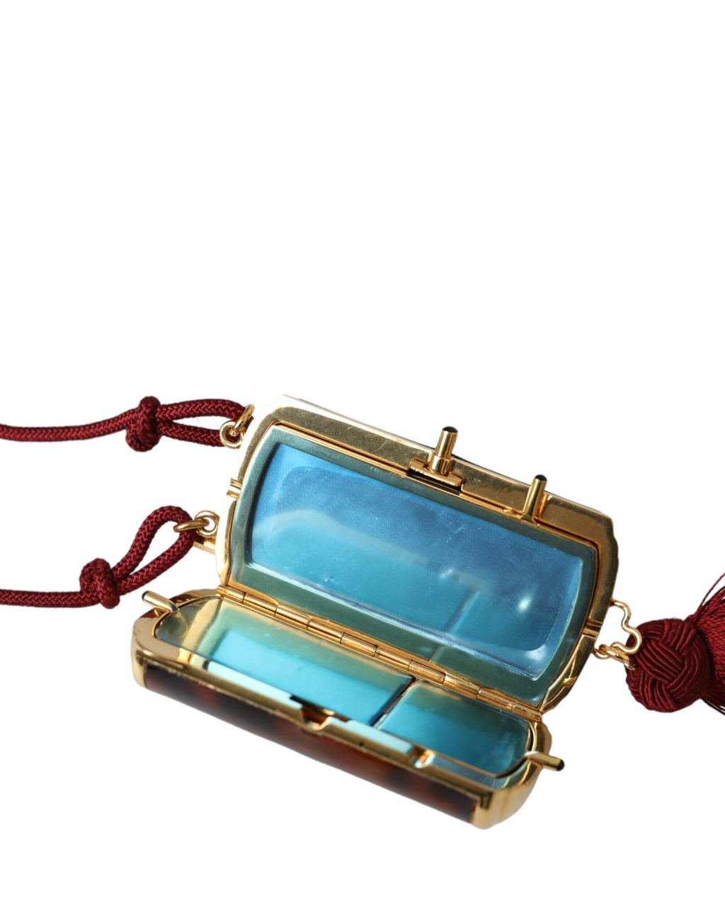 Brauner Leopard Mini-Spiegel Quaste Make-up-Halter Tasche