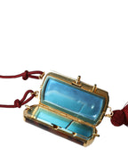 Brauner Leopard Mini-Spiegel Quaste Make-up-Halter Tasche