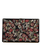Multicolor Floral Gold Frame Clutch Abend Handtasche