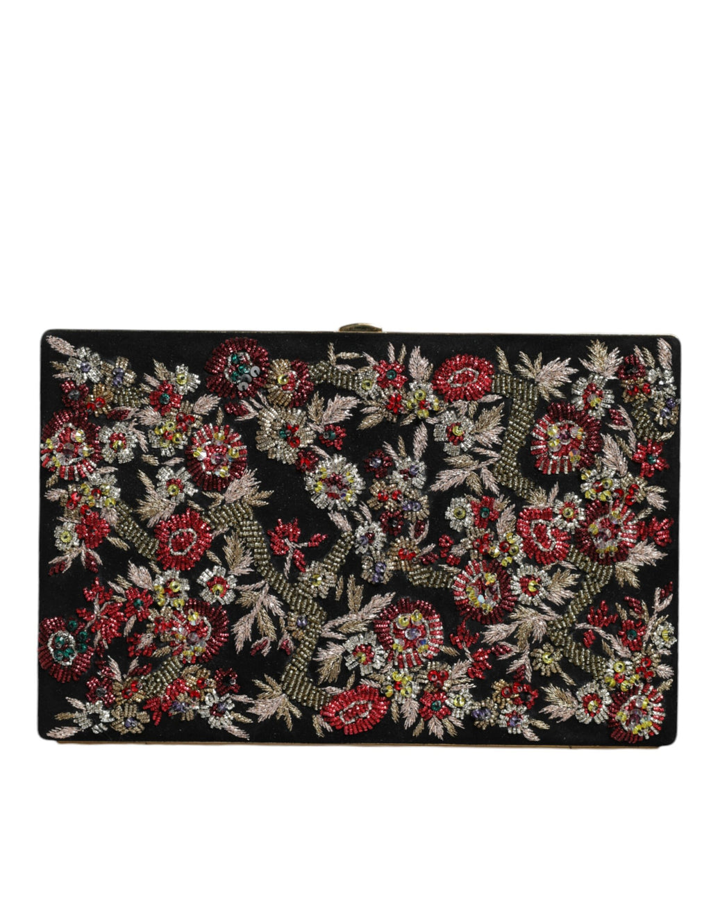 Multicolor Floral Gold Frame Clutch Abend Handtasche