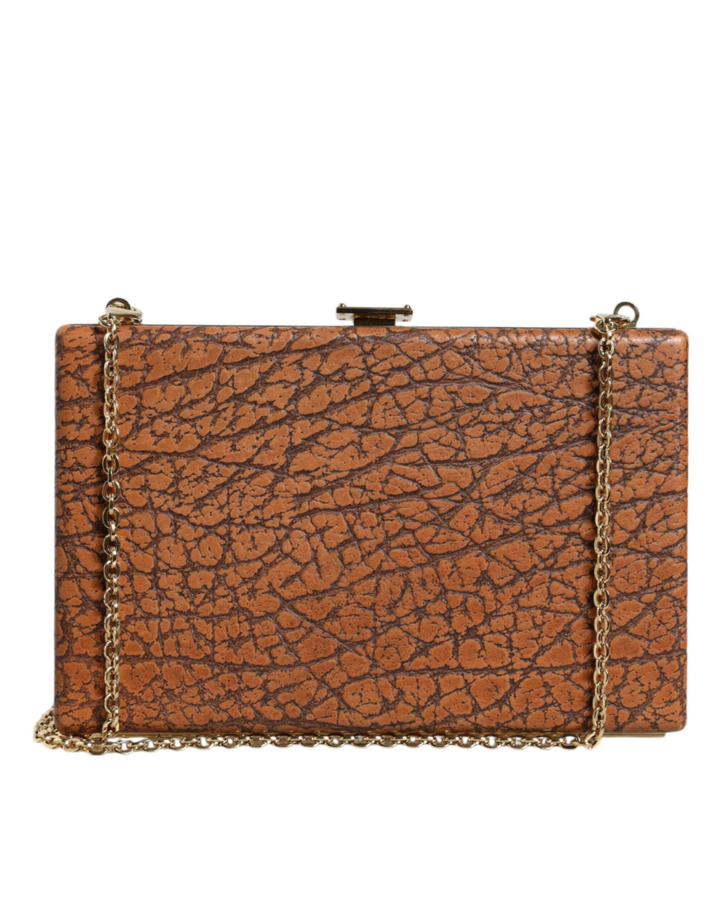 Braunes Leder Goldrahmen Clutch Mini Crossbody Tasche