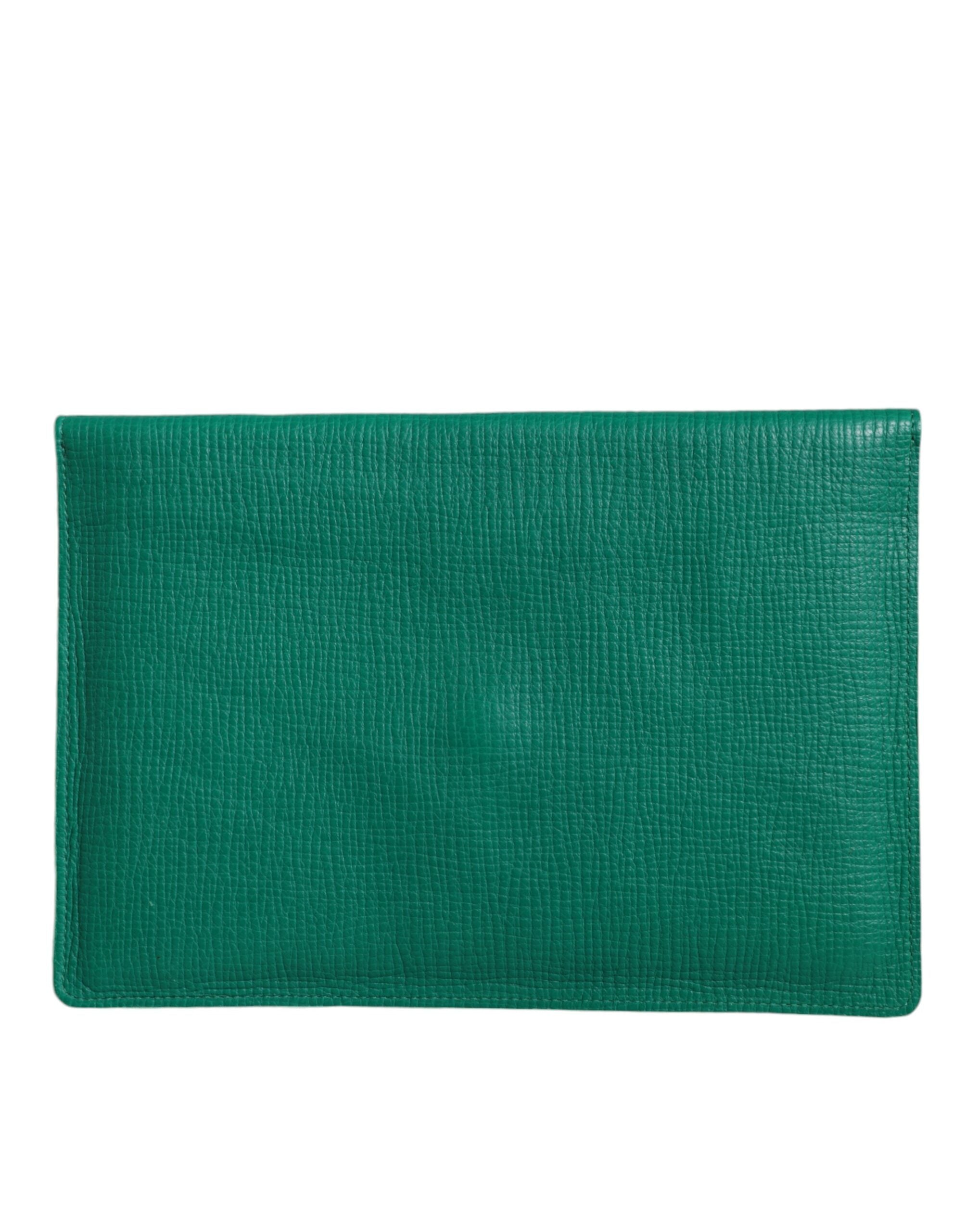 Grüne Lederhandtasche Clutch Mini Purse Pouch Tablet Case