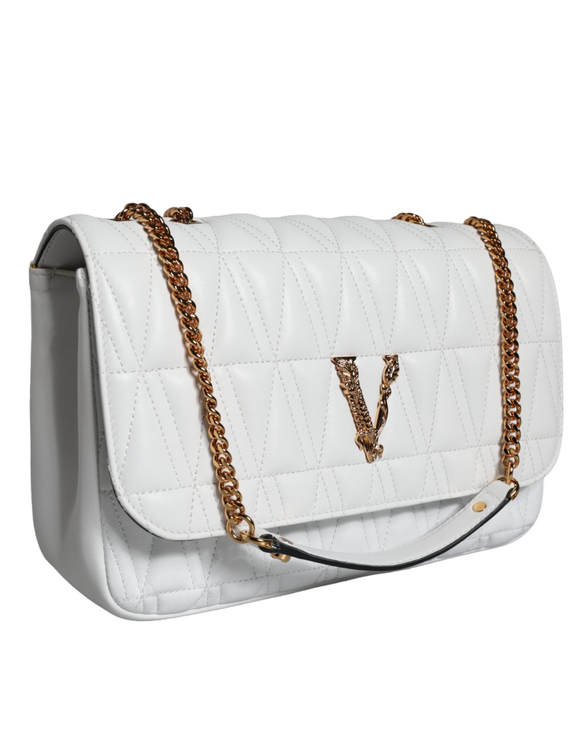 Weiße Mini-Nappaleder-Crossbody-Umhängetasche
