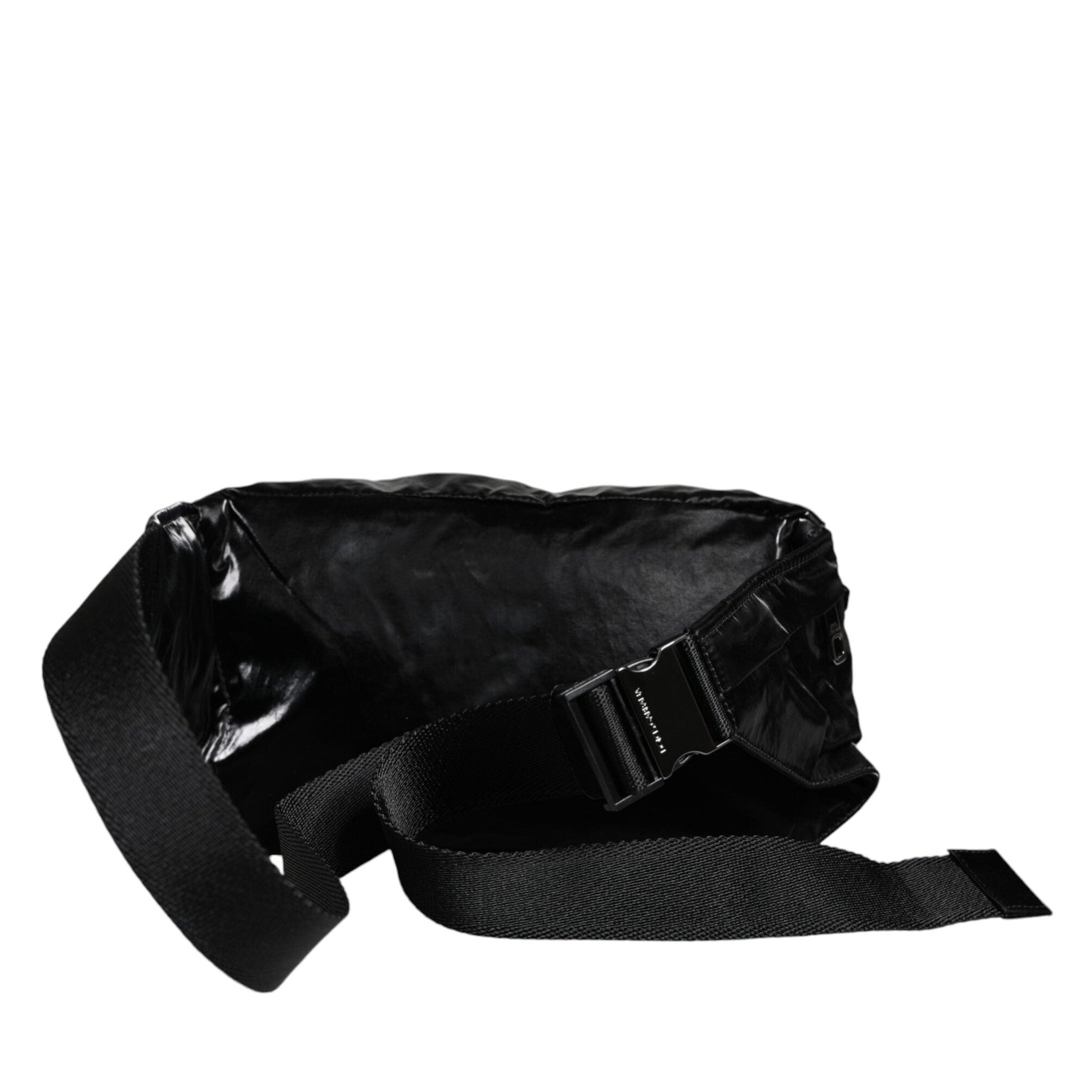 Schwarzer Nylon Stoff Gürtel Taille Fanny Pack Tasche