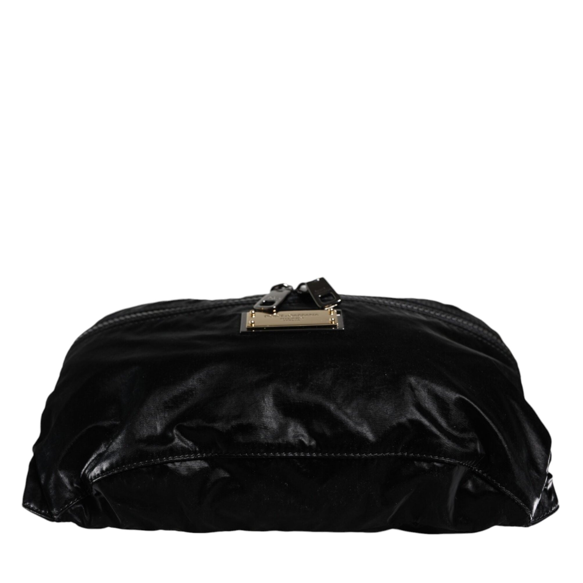 Schwarzer Nylon Stoff Gürtel Taille Fanny Pack Tasche