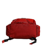 Rote Lackleder-Logo-Plakette Rucksack Tasche