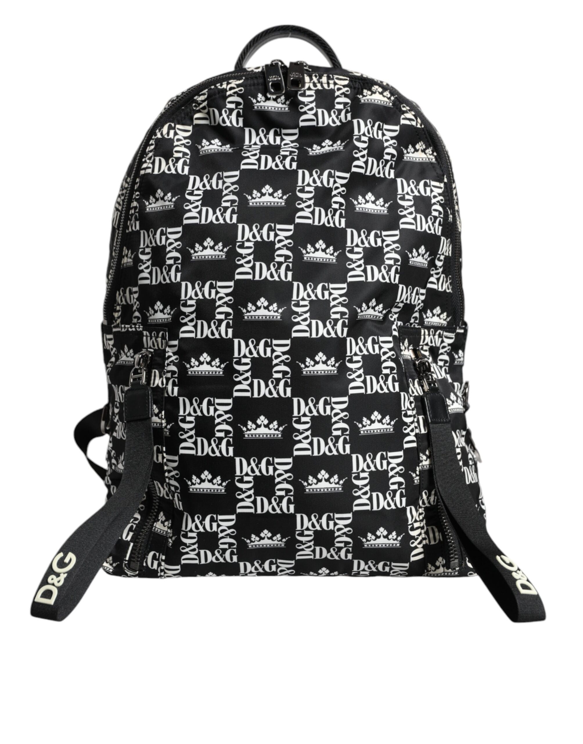 Schwarz Weiß DG Crown Logo Nylon Rucksack Tasche