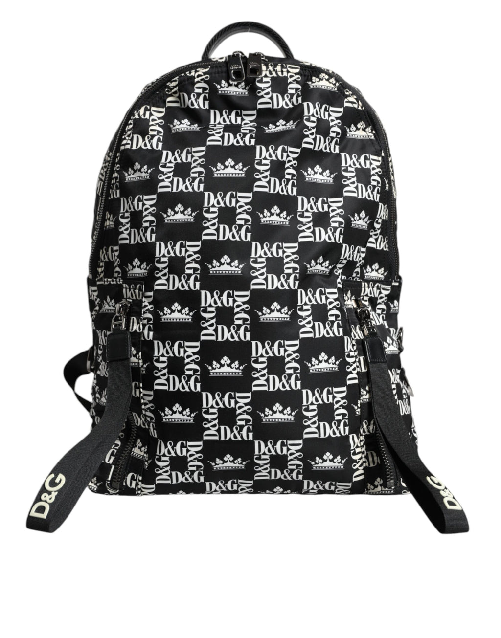 Schwarz Weiß DG Crown Logo Nylon Rucksack Tasche