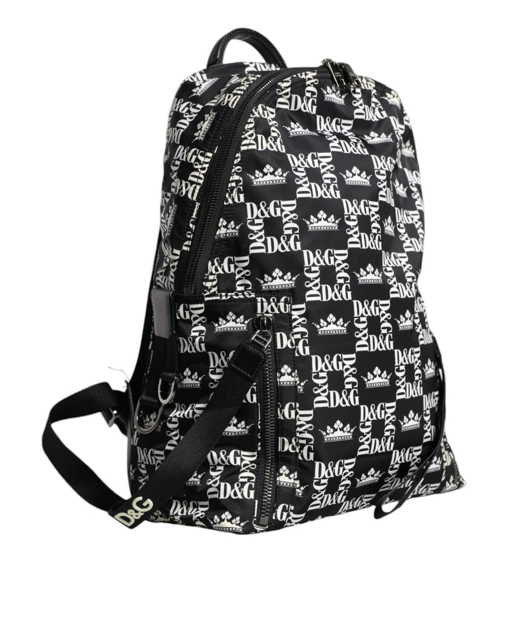 Schwarz Weiß DG Crown Logo Nylon Rucksack Tasche