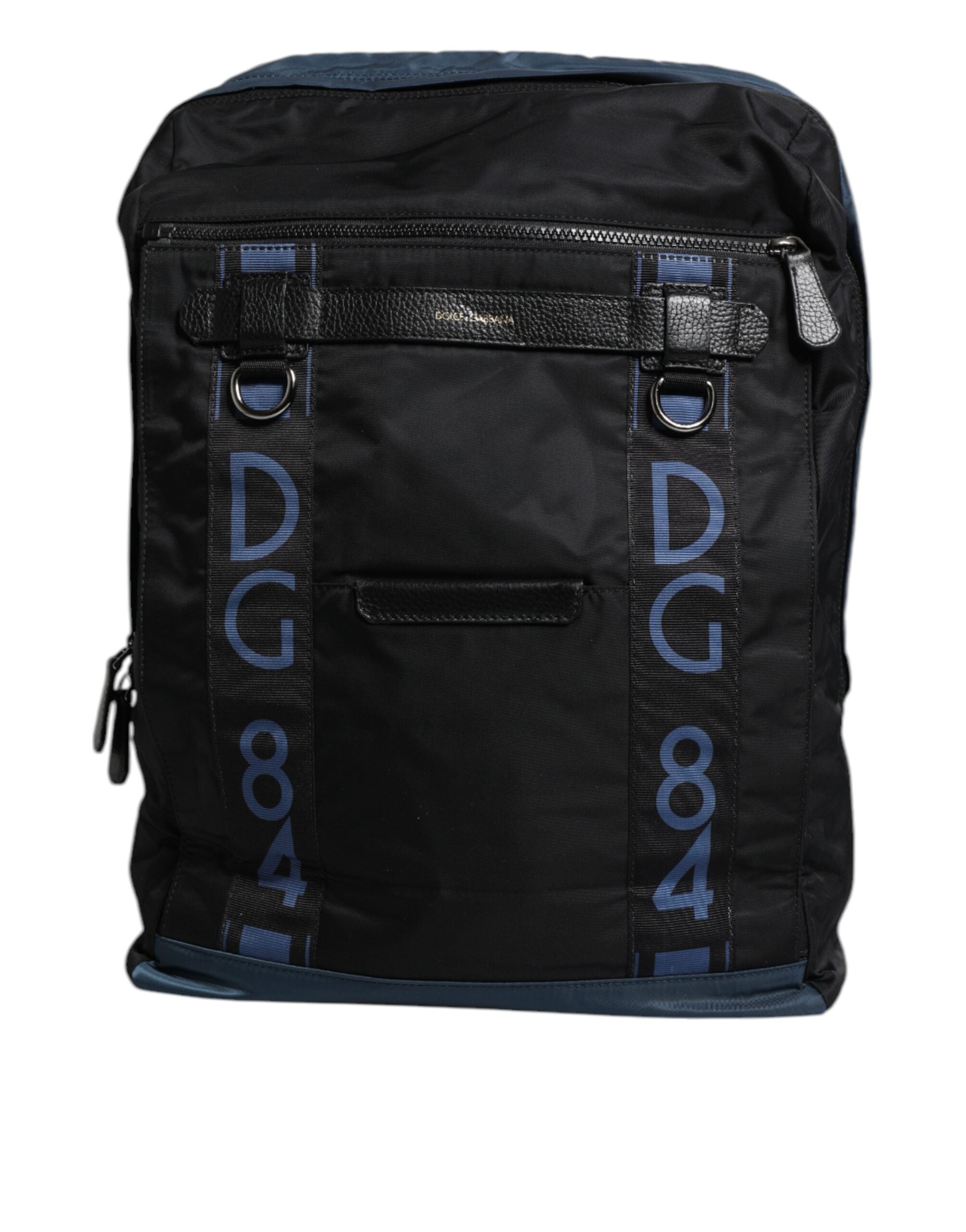 Schwarzer Nylon DG Logo Schulrucksack Tasche