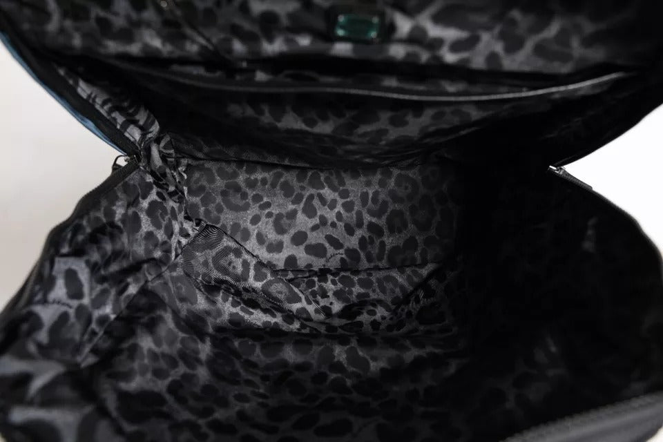 Schwarzer Nylon DG Logo Schulrucksack Tasche