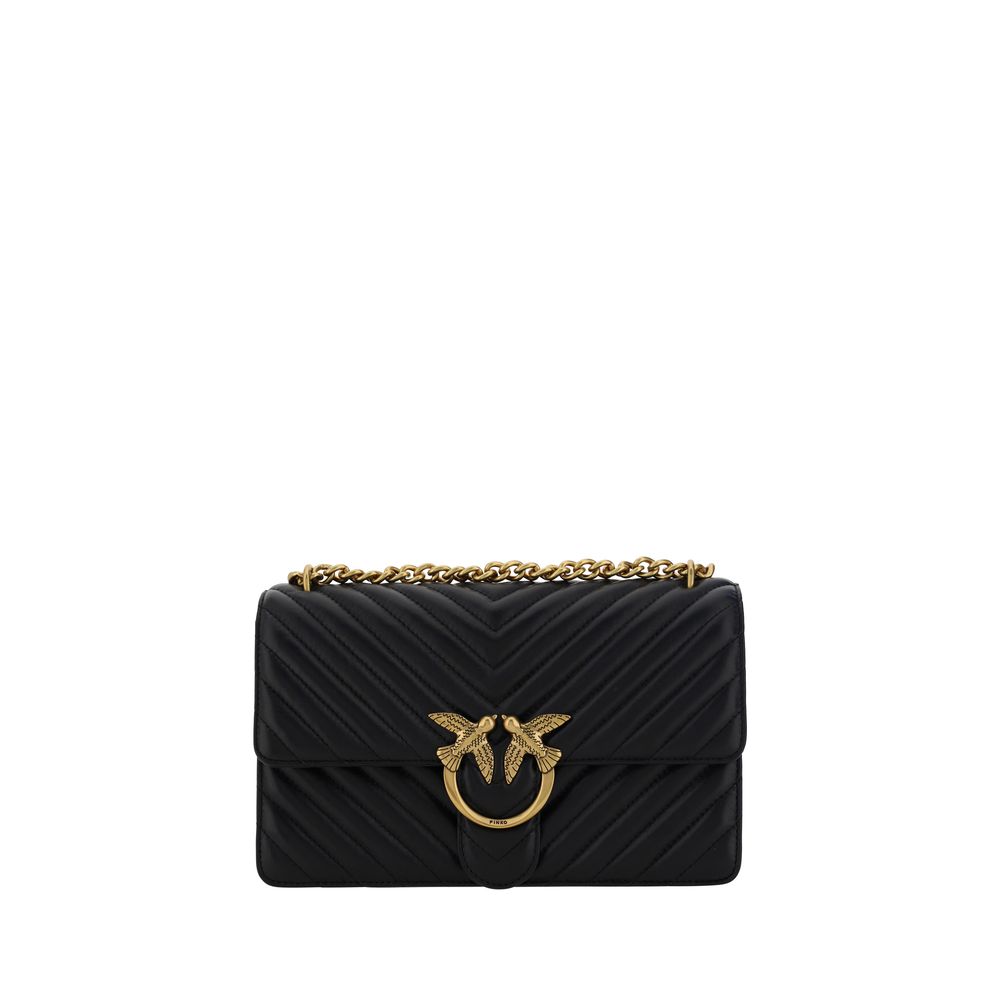 Schwarze Kalbshaut Bos Taurus Schultertasche