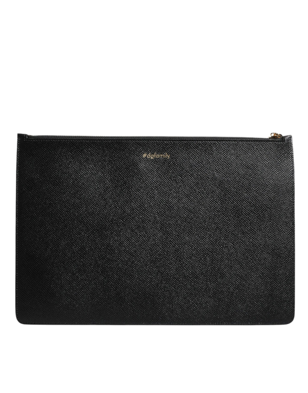 Schwarzes Leder #DGFAMILY verschönert Männer Zip Pouch Tasche