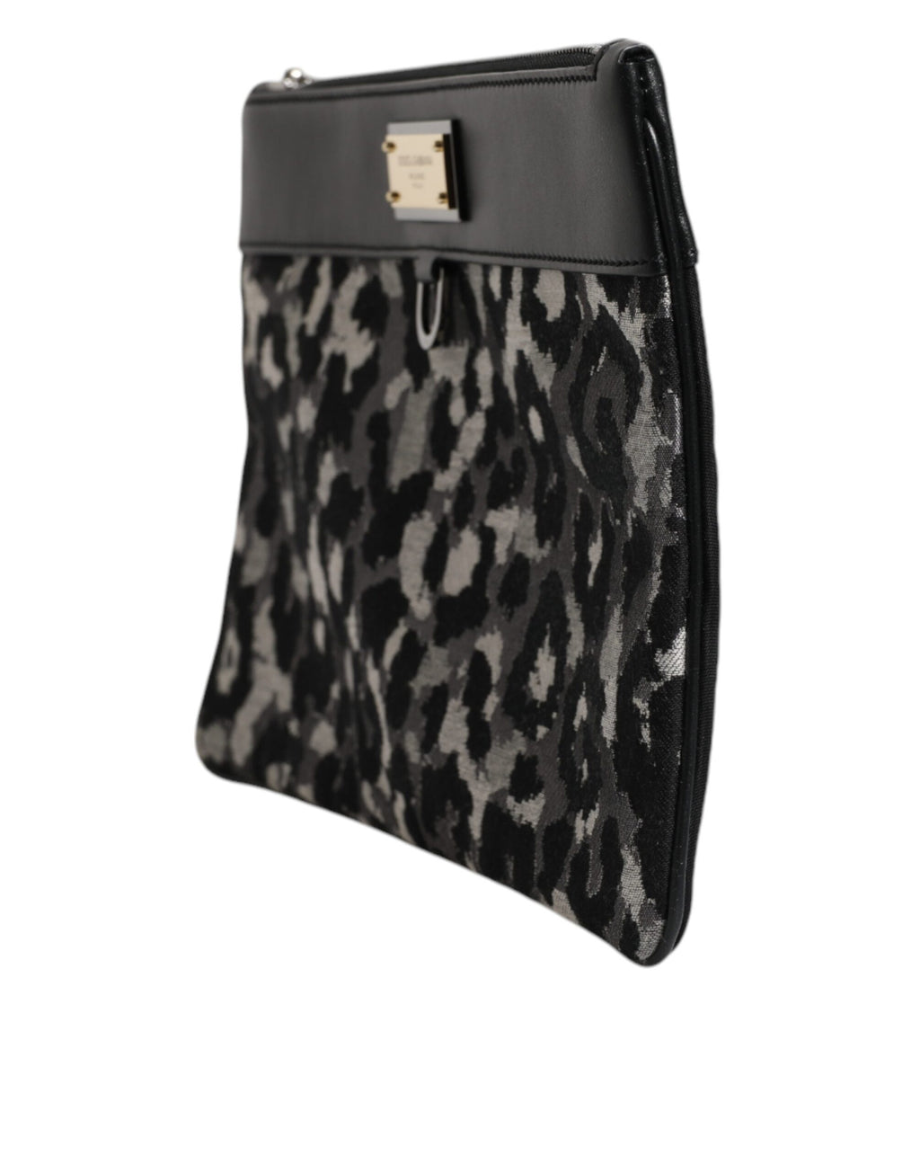 Mehrfarbige Leopard-Jacquard-Logo-Plakette Herren-Beuteltasche