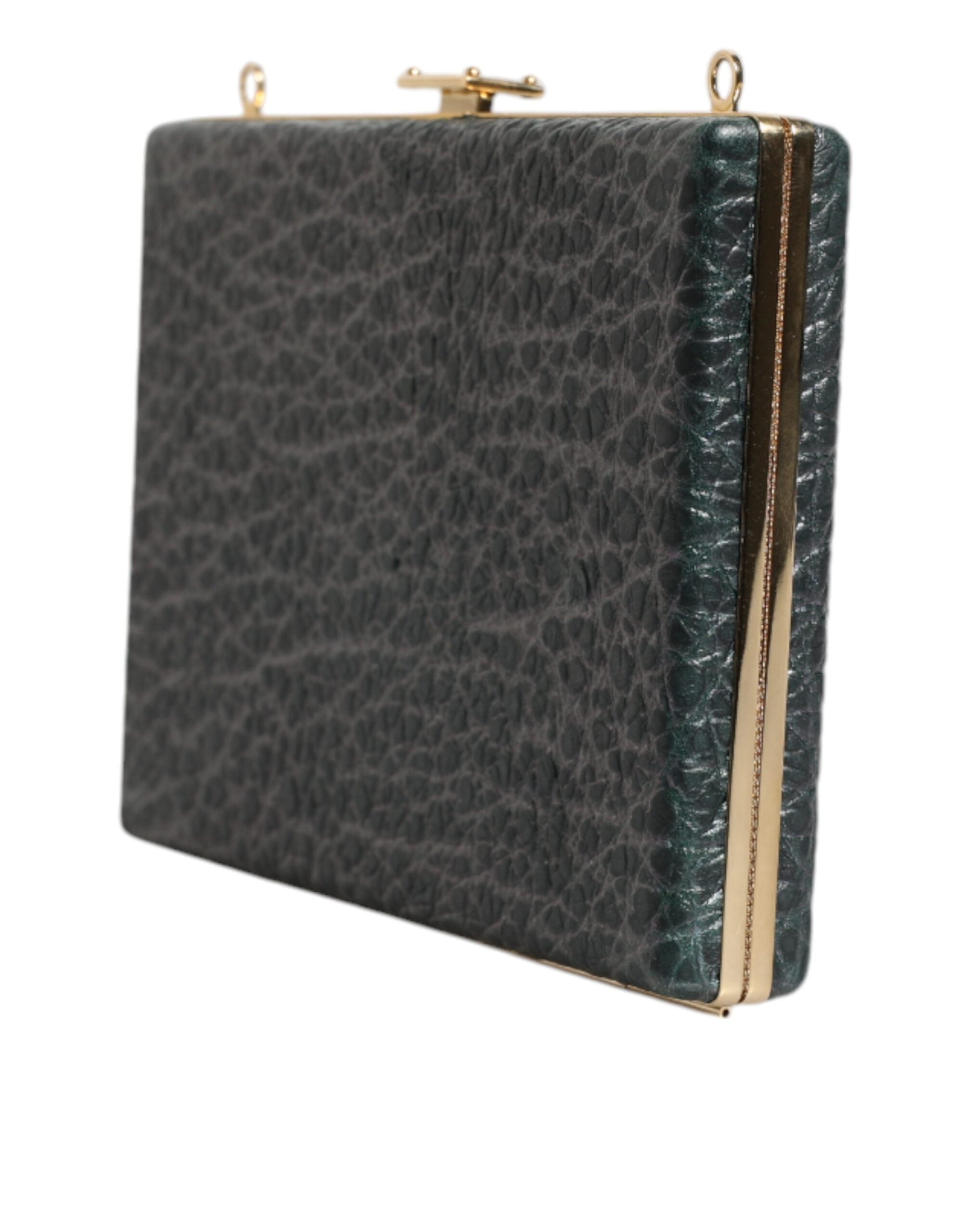 Schwarze Leder Clutch Abend Crossbody Tasche