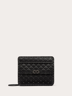 Schwarze Nappaleder Medium Rockstudt Spike Tasche