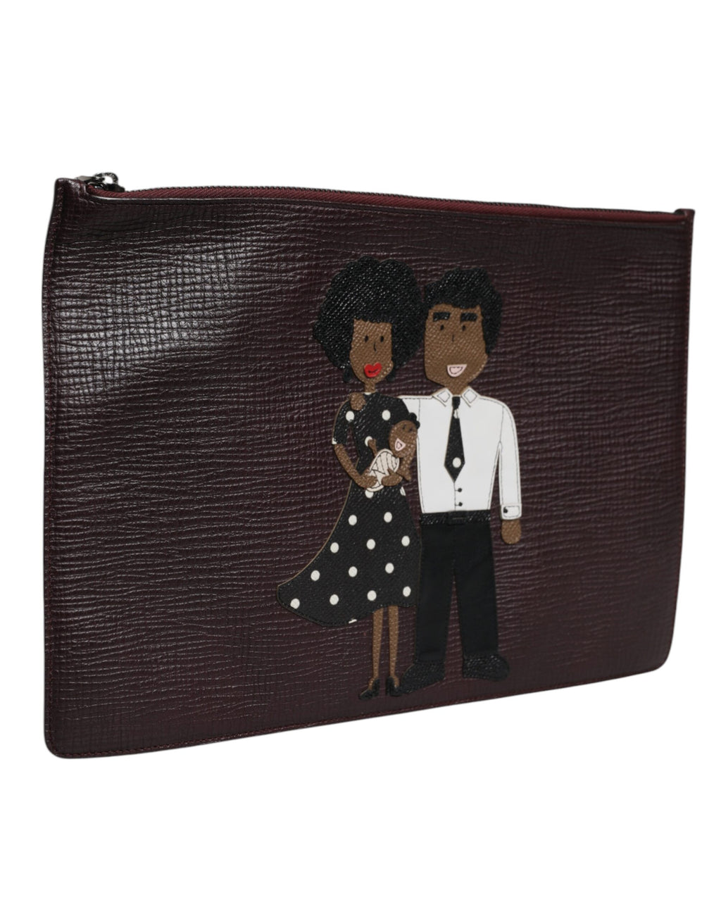 Braunes Leder #DGFAMILY Verschönerte Herren Clutch Pouch Tasche