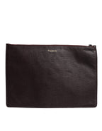 Braunes Leder #DGFAMILY Verschönerte Herren Clutch Pouch Tasche