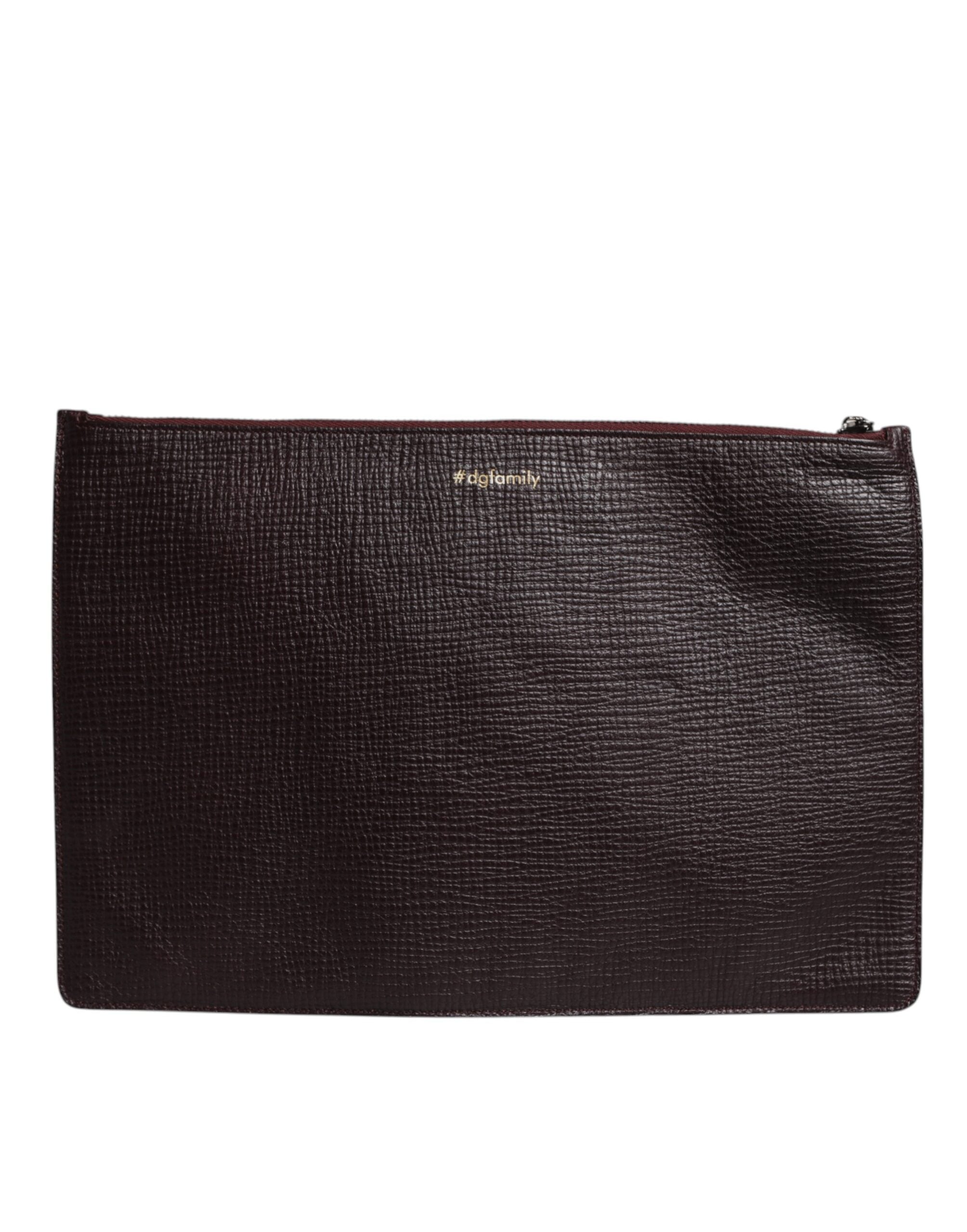 Braunes Leder #DGFAMILY Verschönerte Herren Clutch Pouch Tasche