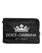 Schwarze DG Milano Print Nylon Pouch Clutch Tasche