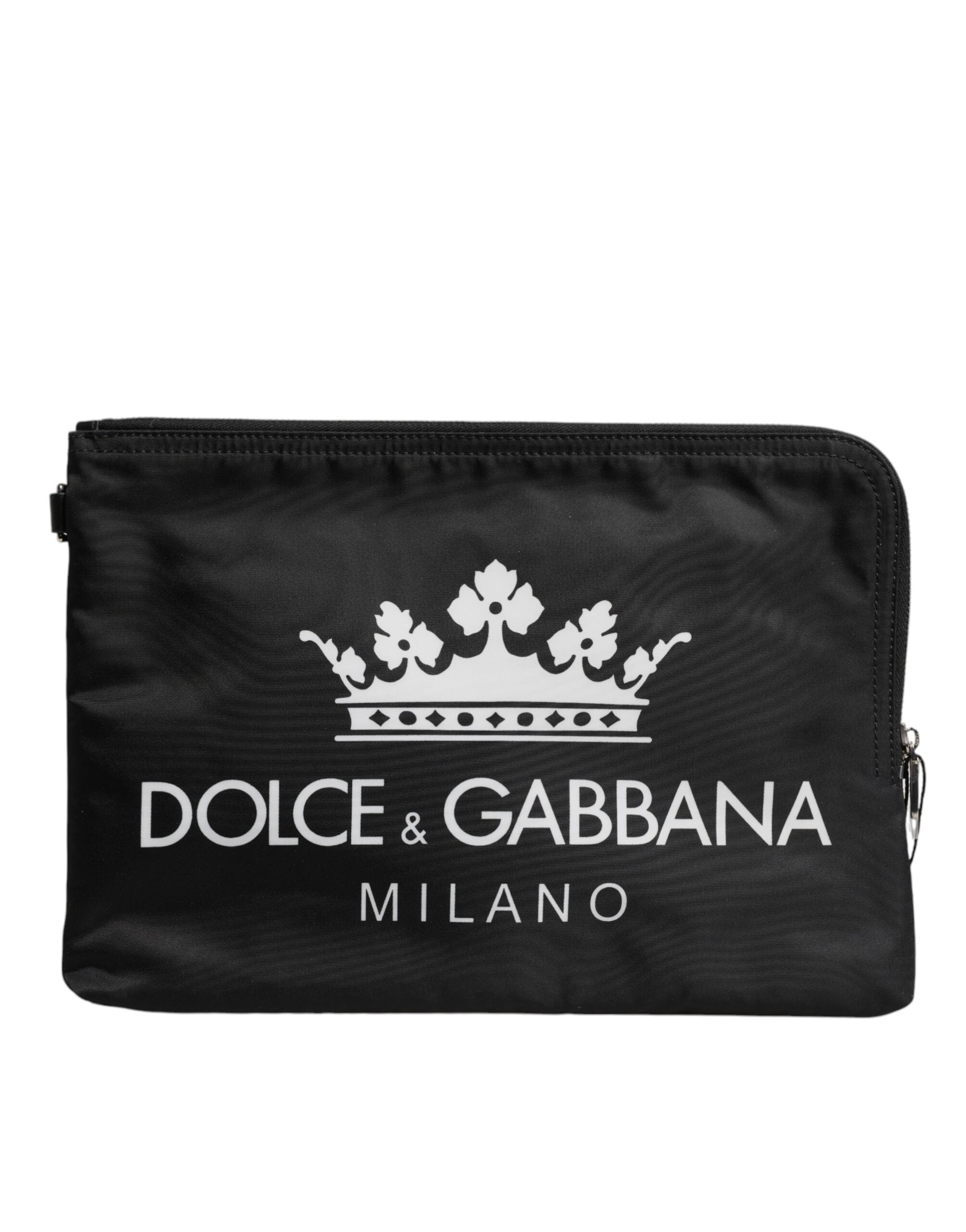 Schwarze DG Milano Print Nylon Pouch Clutch Tasche