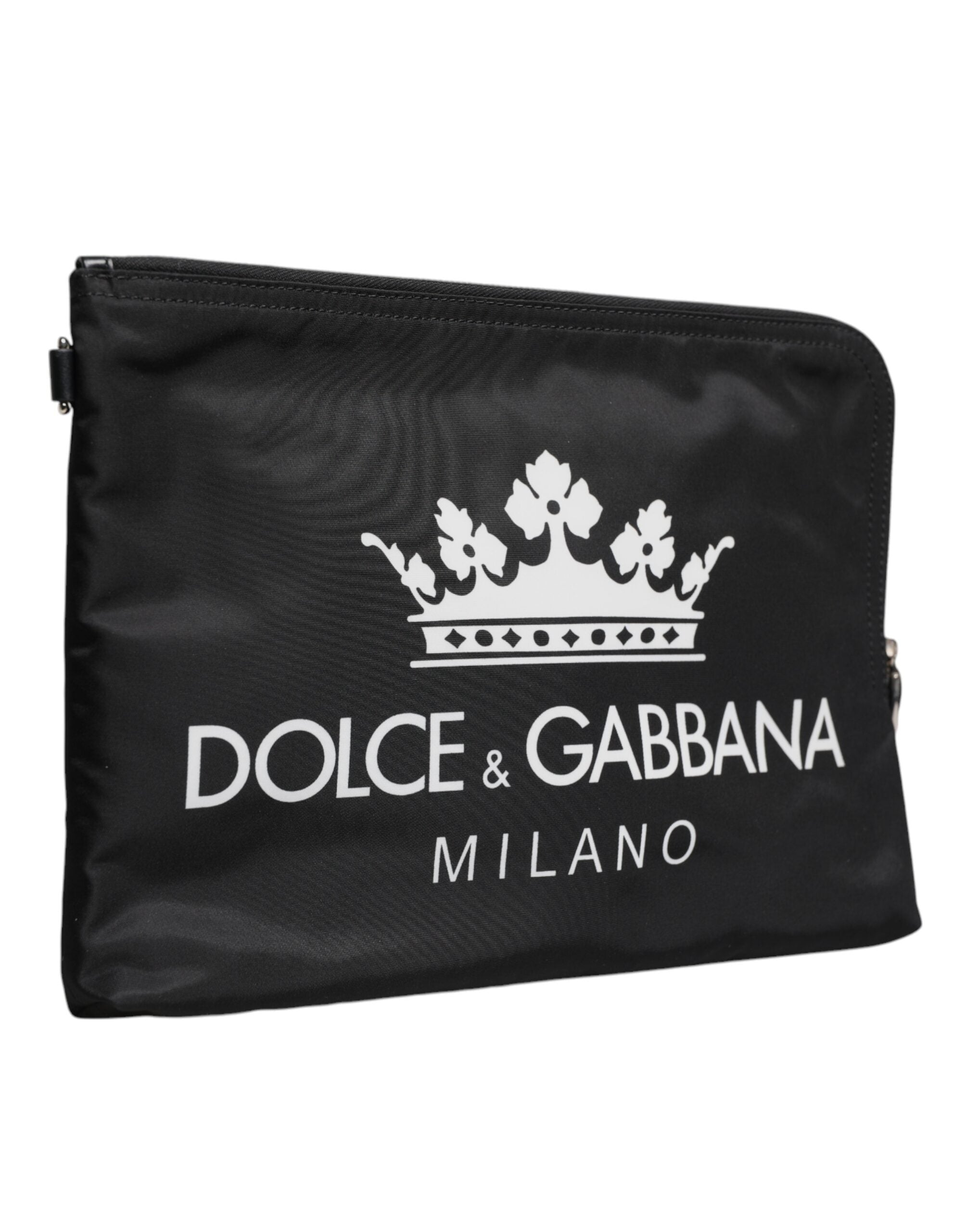 Schwarze DG Milano Print Nylon Pouch Clutch Tasche