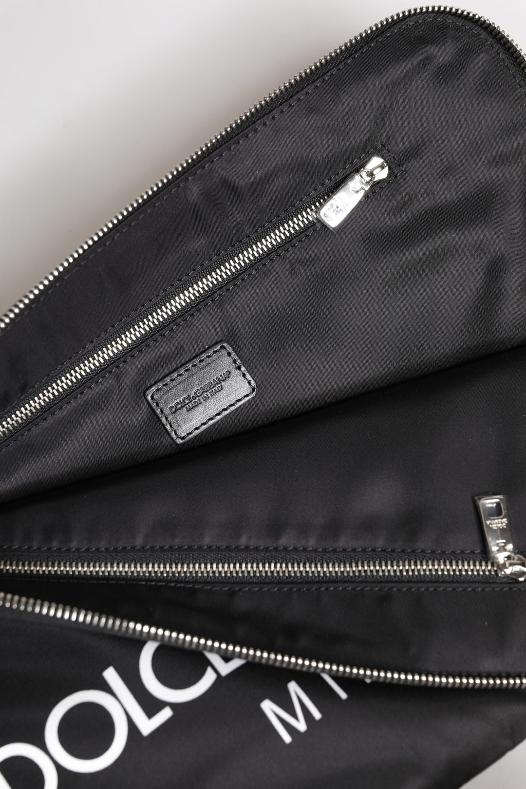 Schwarze DG Milano Print Nylon Pouch Clutch Tasche